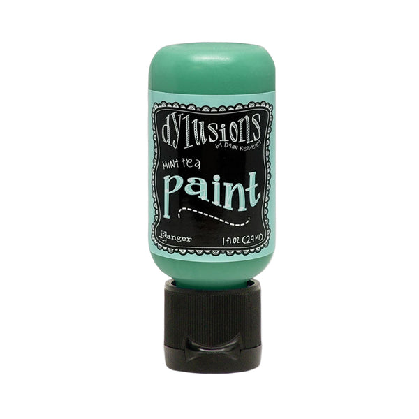 Bottle of Dylusions Mint Tea paint on a white background