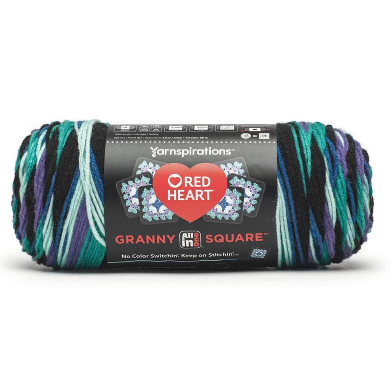 Red Heart All in One Granny Square - Totally Teal*