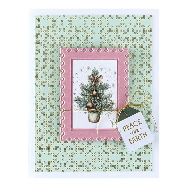 Spellbinders Holiday Magic 3D Emboss & Cut Folder - Postage Stamps