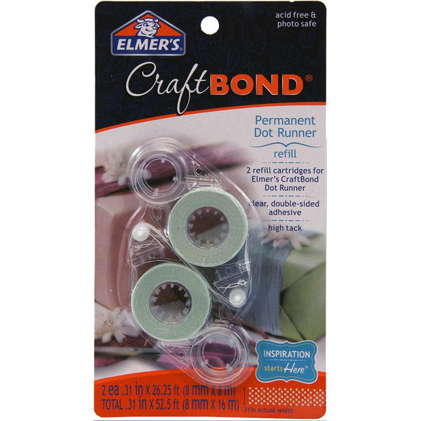 Elmer's CraftBond® Permanent Dot Refills 2/Pkg - .31"X315" For Dot Runner E4010*