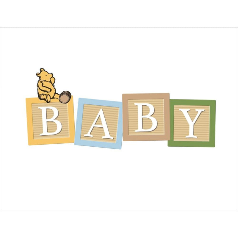 Echo Park Winnie The Pooh Greeting Card 1/Pkg Baby Blocks