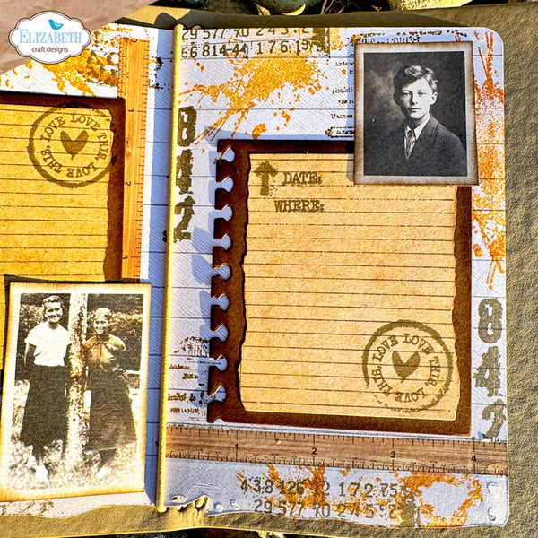 Elizabeth Craft Designs Beautifully Worn Metal Die Set - Notebook Fragments