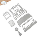 A set of gray metal die-cut shapes for crafting, including a chair, a pillow, a lamp, and a sofa section, arranged on a white background with the Elizabeth Craft Designs logo in the top-left corner.