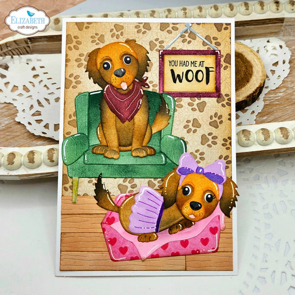 Elizabeth Craft Designs Dog Days Sentiments Clear Stamps