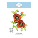 Elizabeth Craft Designs Wild Poppy paper cut set, featuring two orange-red poppy flowers with green leaves and buds, shown on a white background with the brand logo and product details.
