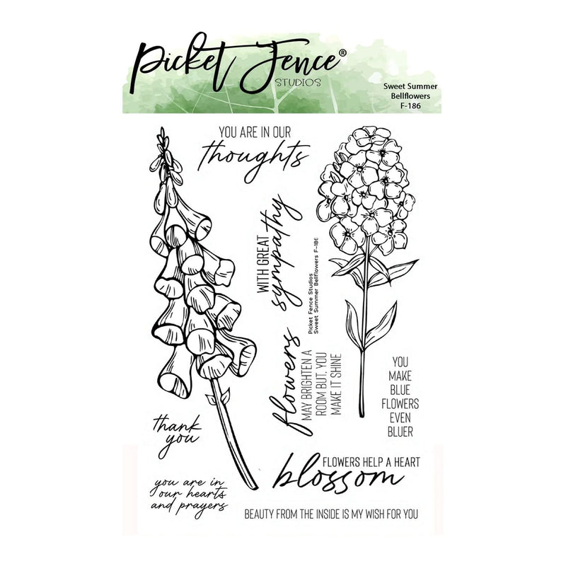 Picket Fence Studios Clear Stamp Set - Sweet Summer Bellflowers*