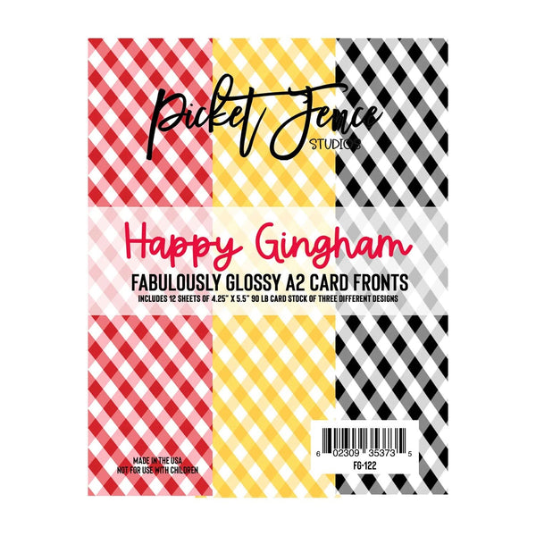 Picket Fence Studios Fabulously Glossy A2 Card Fronts - Happy Gingham*