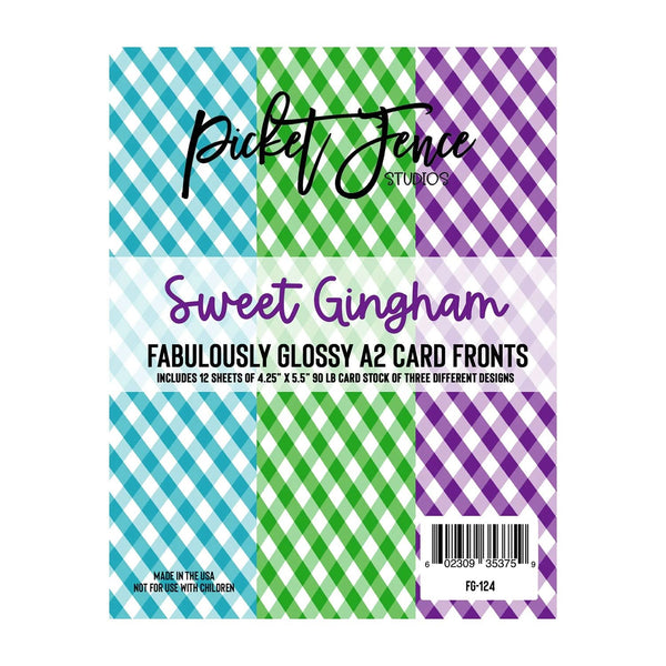 Picket Fence Studios Fabulously Glossy A2 Card Fronts - Sweet Gingham*