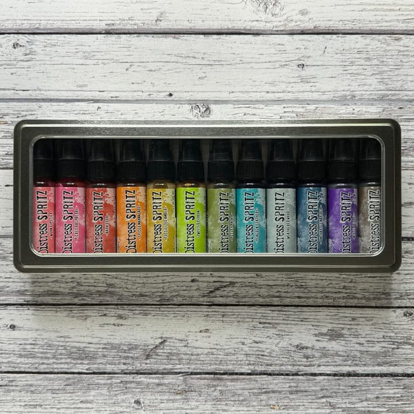 Tim Holtz Distress Spritz Storage Tin Holds 12 Distress Spritz Bottles