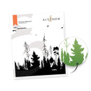 Altenew Woodland Silhouette Stamp Set with large forest tree silhouette scene