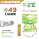 BeadSmith Flex-rite 49 Strand Beading Wire 0.014" x 30ft - Metallic Satin Gold