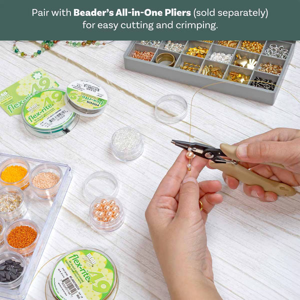 BeadSmith Flex-rite 49 Strand Beading Wire 0.014" x 30ft - Metallic Satin Gold