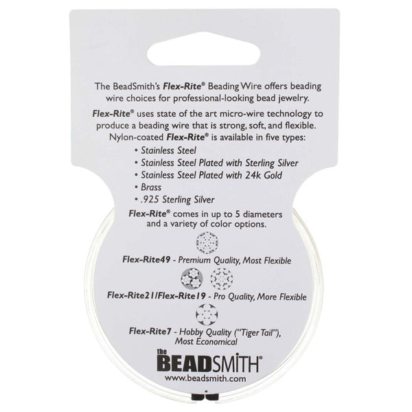 BeadSmith Flex-rite 49 Strand Beading Wire 0.018" x 30ft - Clear
