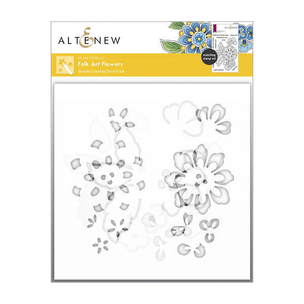Altenew Folk Art Flowers Simple Colouring Stencil Set