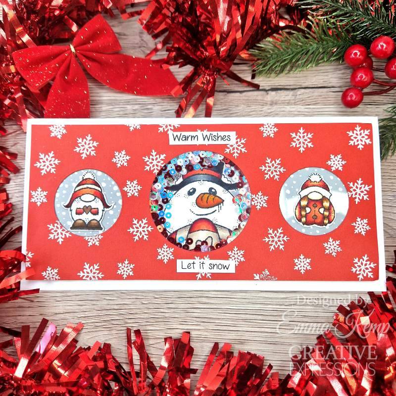 Woodware Clear Festive Stamps 4"x 6" - Snow Gnomes*