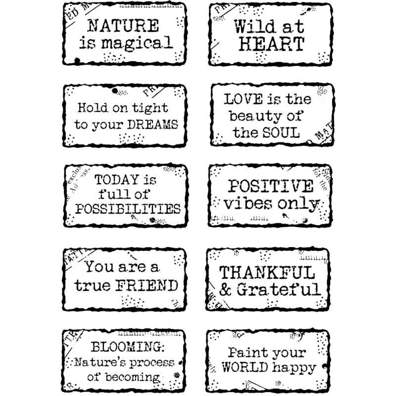 Woodware Clear Stamp Set 4"x 6" - Distressed Labels
