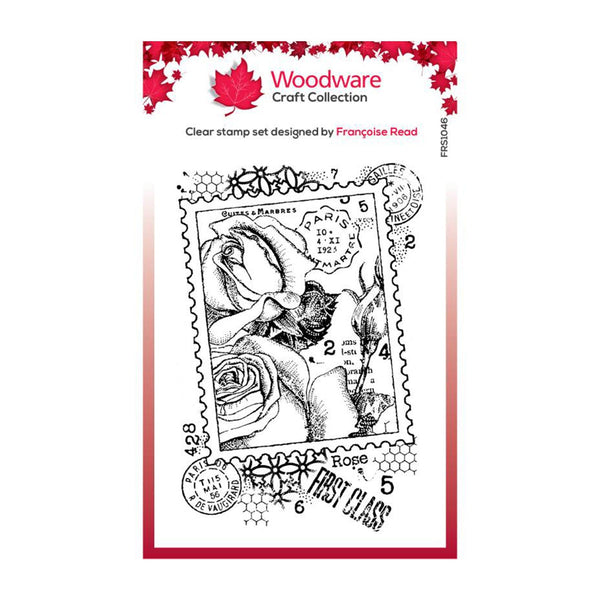 Woodware Clear Stamp 4"x 6" - Postal Rose