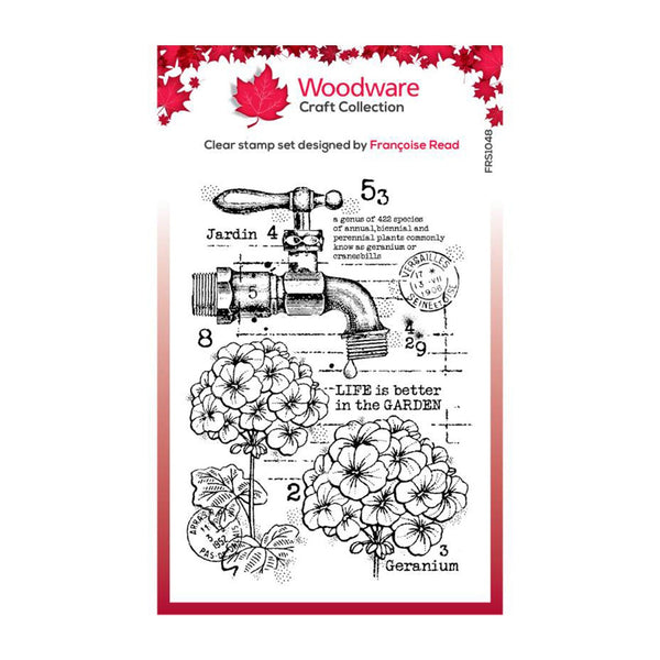 Woodware Clear Stamp 4"x 6" - Geraniums