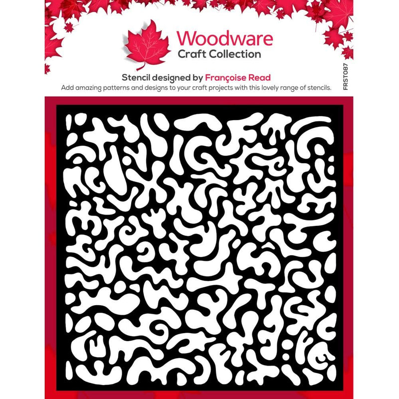 Woodware 6"X6" Stencil Funky Swirls
