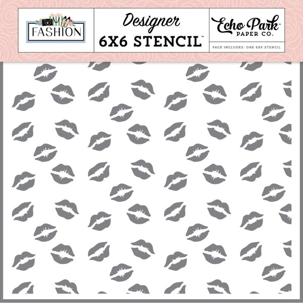 Echo Park Fashion Stencil 6"X6" Hello Gorgeous Lips