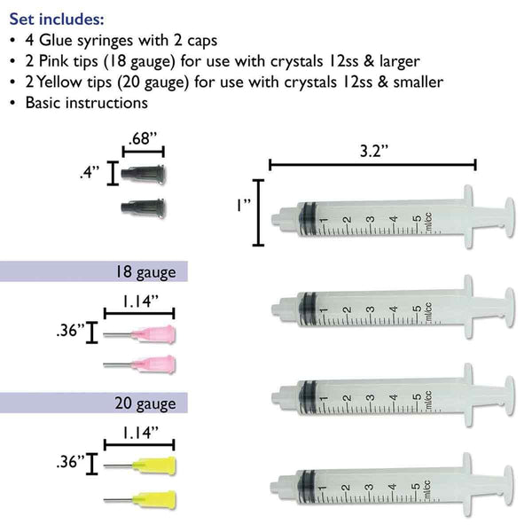 BeadSmith Crystal FX Glue Syringes & Tips - Medium Viscosity