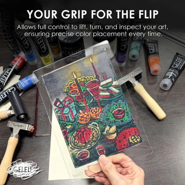 Gelelf Gel Printing Plate + Handle Kit 8"x 10"