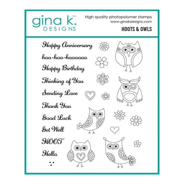 Gina K Designs Clear Stamps - Hoots and Owls