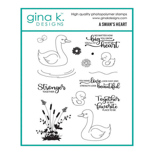 Gina K Designs Clear Stamps - A Swan’s Heart