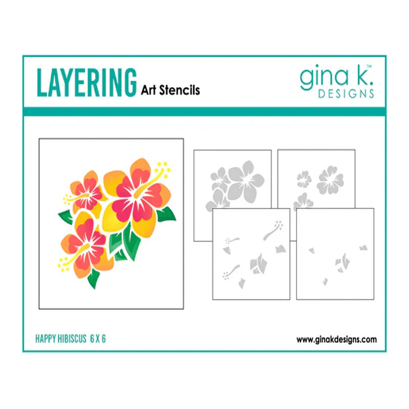 Gina K Designs Layering Art Stencils - Happy Hibiscus
