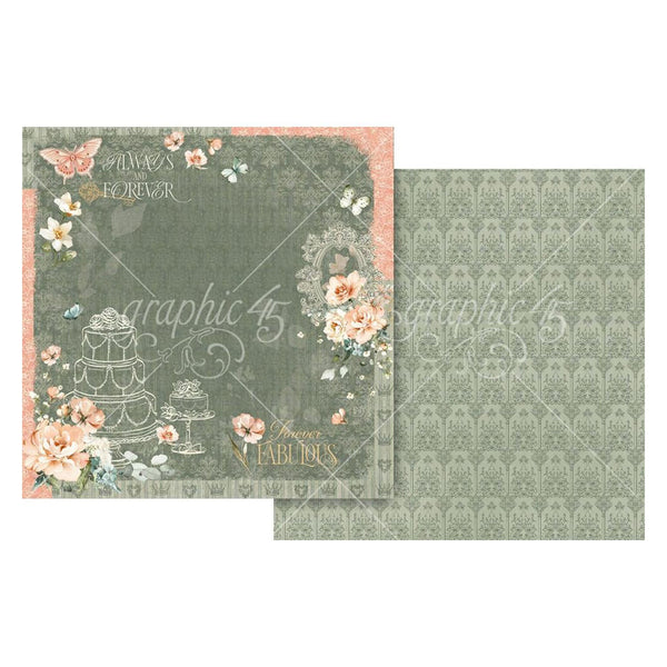 Graphic 45 Always & Forever Double-Sided Cardstock 12"x 12" - Always & Forever Dark Layout