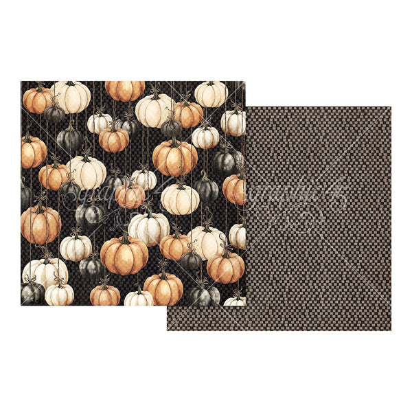 Graphic 45 Ghostly Greetings Double-Sided Cardstock 12"√ó12" - Hanging Pumpkins