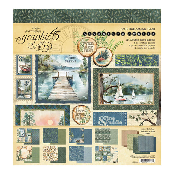 Graphic 45 paper crafting collection pack with nature-themed designs on a white background