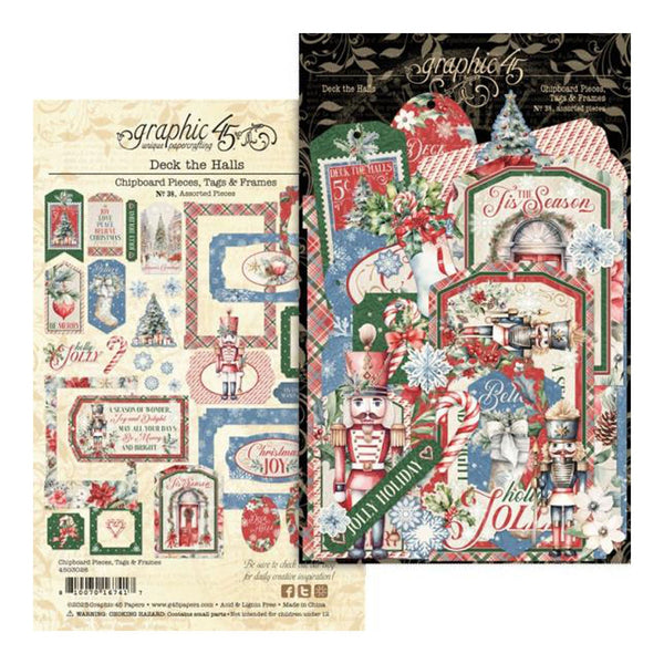Graphic 45 Deck The Halls Chipboard Die-Cuts