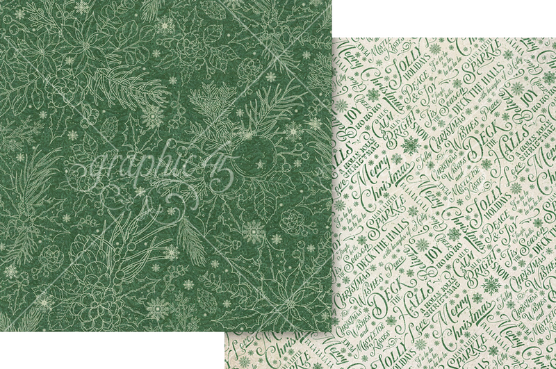 Graphic 45 Deck The Halls Collection Pack 8"x 8"