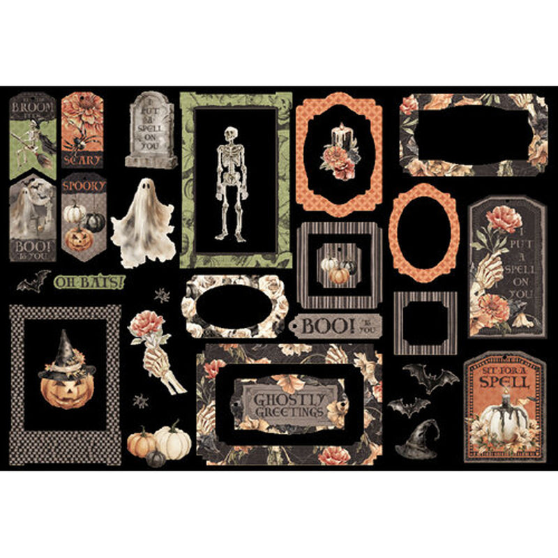 Graphic 45 Ghostly Greetings Chipboard Die-Cuts