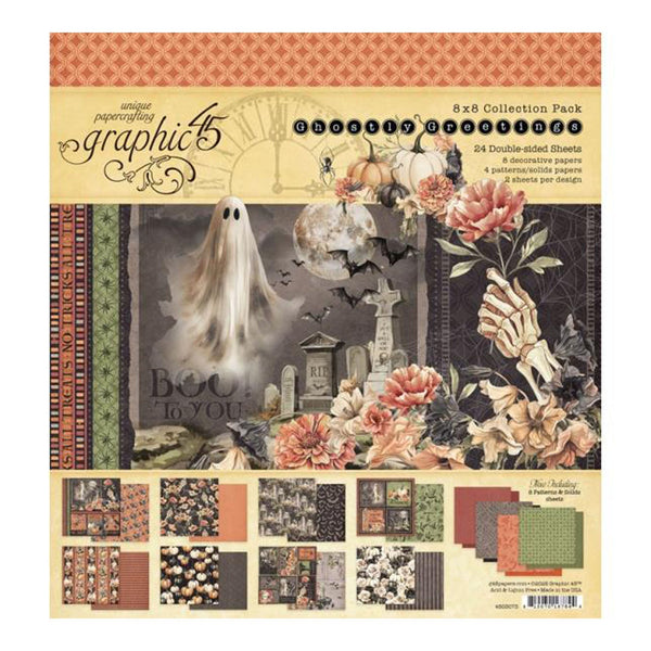 Graphic 45 Ghostly Greetings Collection Pack 8"x 8"