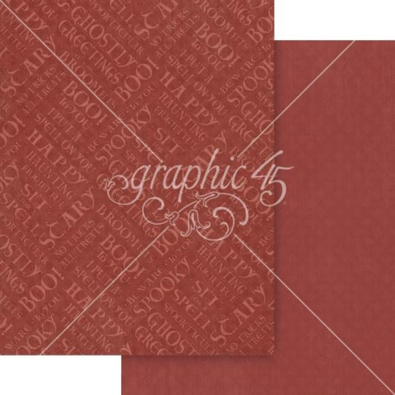 Graphic 45 Ghostly Greetings Patterns & Solids Pack 8.5"x 11"