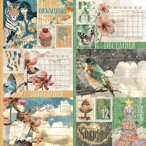 Graphic 45 Journaling Through Time Double-Sided Cardstock 12"x 12" - November & December