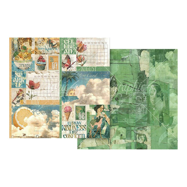 Graphic 45 Journaling Through Time Double-Sided Cardstock 12"x 12" - July & August