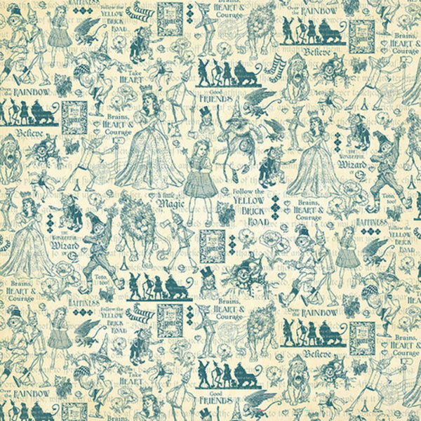 Graphic 45 Wonder of Oz Double-Sided Cardstock 12"x 12" - Brains, Heart and Courage