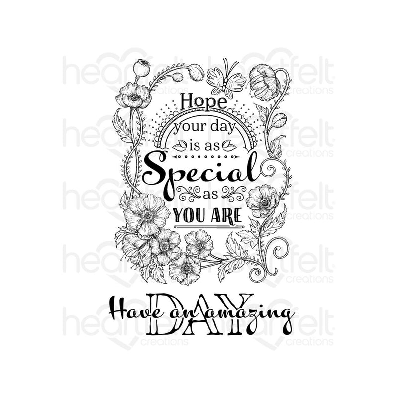 Heartfelt Creations Cling Stamp Special Floral Sentiment*