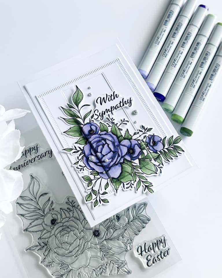 Gina K Designs Clear Stamps - Poppies and Peonies