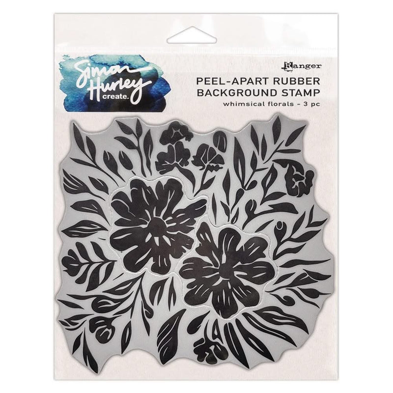 Simon Hurley create. Background Stamp 6"X6" Whimsical Florals