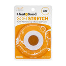 Heat'n Bond SoftStretch Lite fusible web adhesive tape in its retail blister packaging, featuring a white and orange design with a clear view of the brown adhesive core.