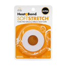 A roll of Heat'n Bond SoftStretch Ultra no-sew fusible web adhesive tape in its original retail blister packaging, featuring a white and orange design.