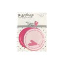 Pack of 'tags' by Heidi Grace Designs, featuring pink and white circular paper tags with hearts and romantic phrases, in its original retail packaging.