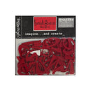 A package of red alphabet cutouts by Heidi Grace Designs, displayed in a clear plastic bag with a black header card.