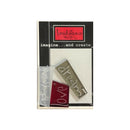 A package of Heidi Grace Designs embossed lettering acrylic block, featuring three with the words 'live simply', 'dream', and 'love' in white, shown on a black and white backing card.