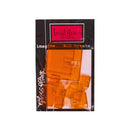 Packaged orange translucent square glass effects by Heidi grace Designs, shown in a clear plastic sleeve with a black backing card featuring a pink logo and white text.