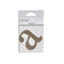 A single collectible paper letter 'a' from the Pocket Scrap by Heart Paper Collection, displayed in its original clear plastic packaging with a white and gray polka dot backing card.